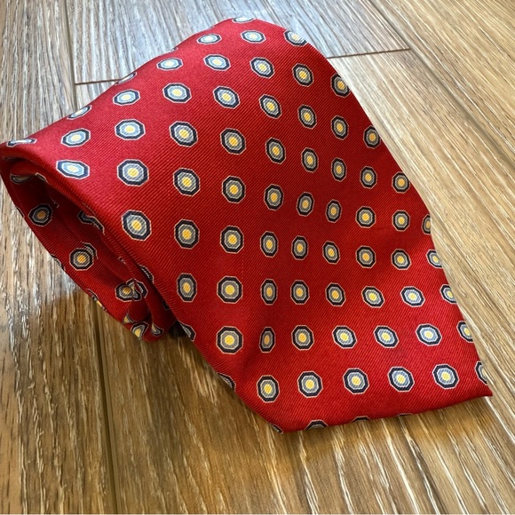 Tommy Hilfiger | Accessories | Tommy Hilfiger Tie Red Blue Colorblock ...